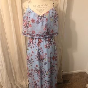 Blue Flower Maxi Dress